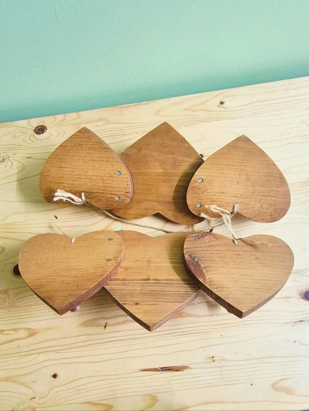 Handmade Wooden Heart Wall Pegs – Cottagecore Vintage Style Wooden Hooks